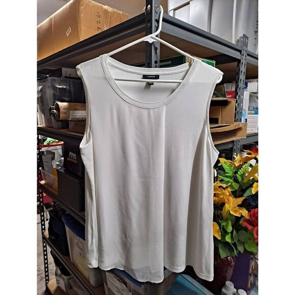 Alfani Modern Geo Sleeveless Top Soft White XLarge - Picture 6 of 7